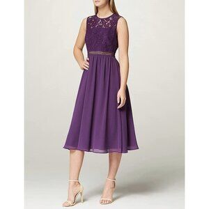 TRUTH & FABLE Womens Sleeveless Lace Trim Bridesmaid Maxi Dress Violet Size s